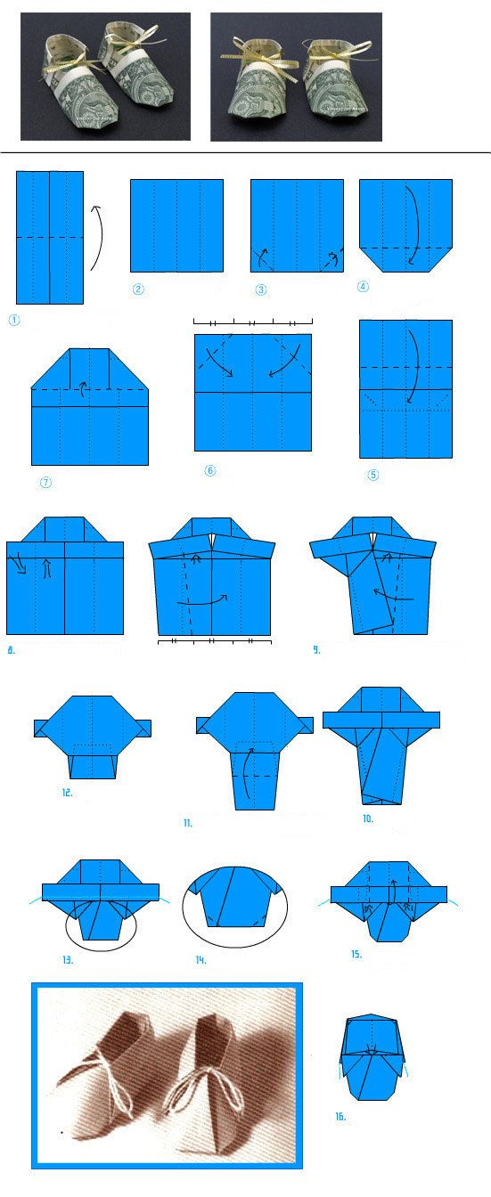 origami baby shoes instructions