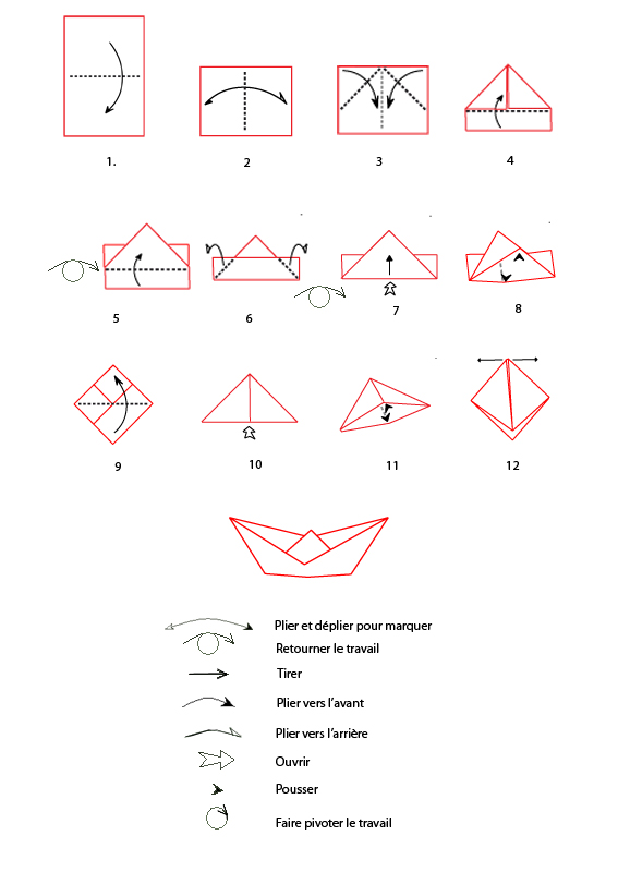 origami bateau fiche