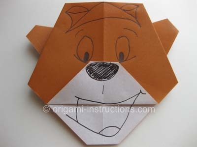 origami bear face