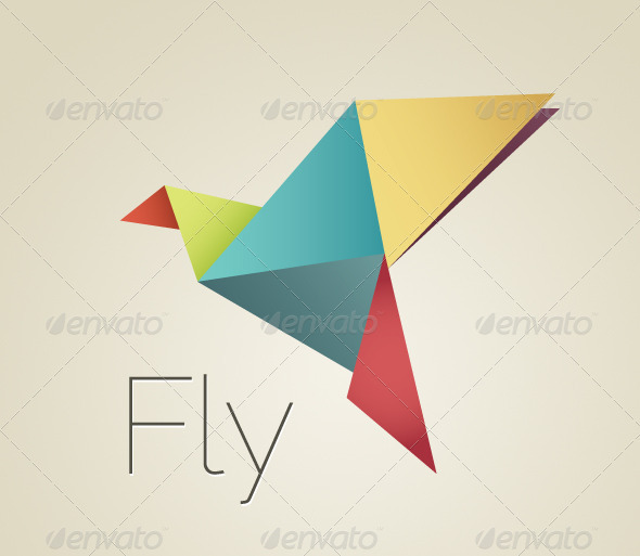 origami bird logo