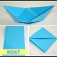 Origami boat square paper