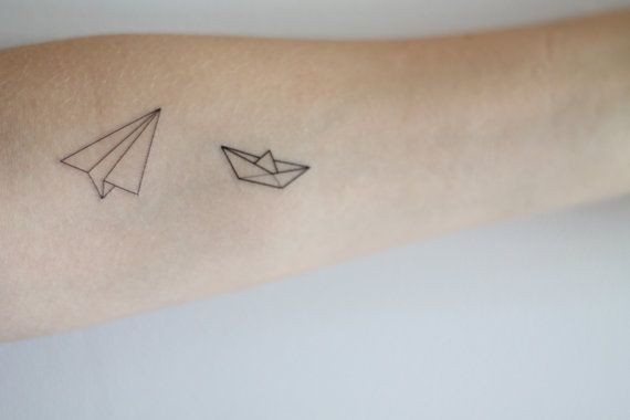 origami boat tattoo