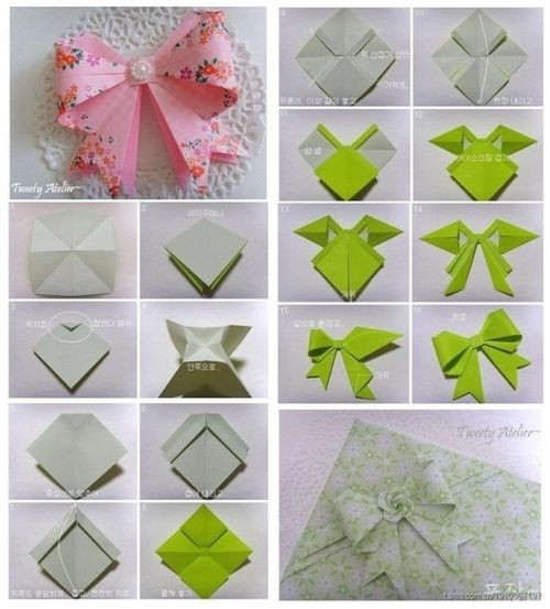 origami bow diagram