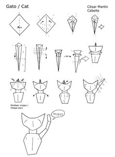 origami cat diagram