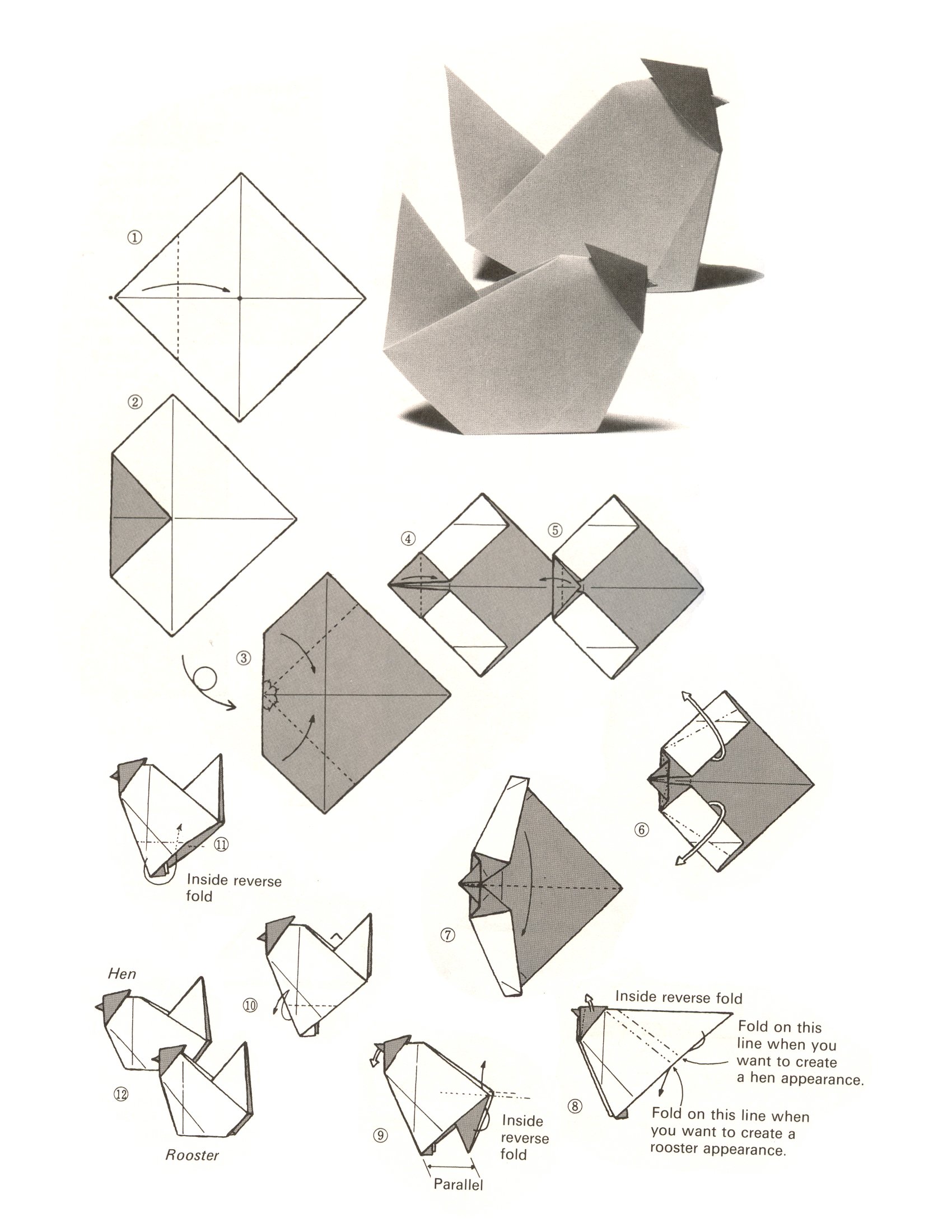 origami chicken instructions