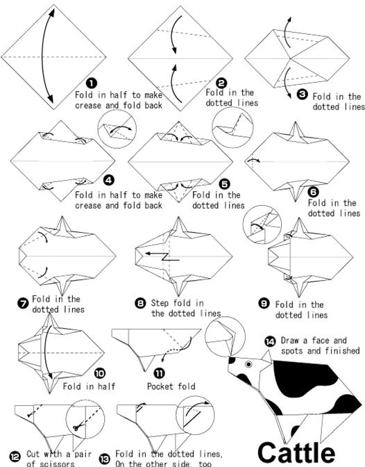 origami cow instructions