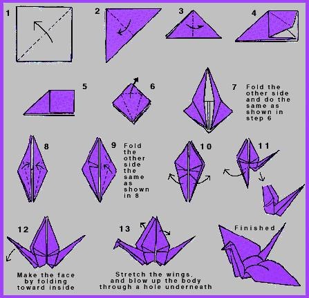 origami crane diagram