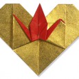 Origami crane heart