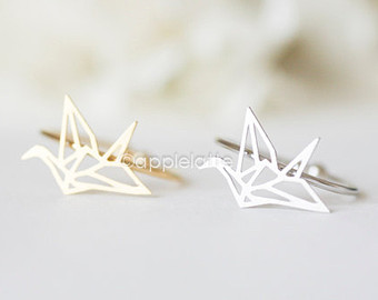 origami crane ring