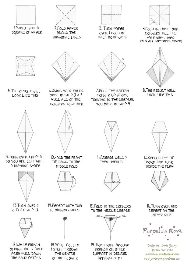 origami cupcake instructions