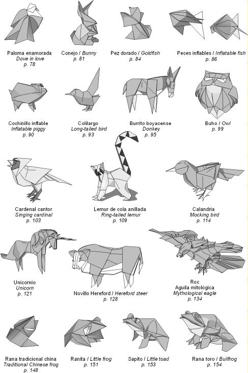 origami diagramme animaux