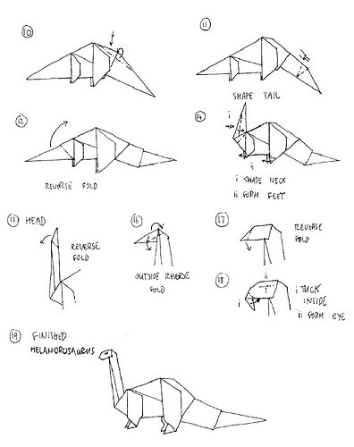 origami dinosaur diagrams