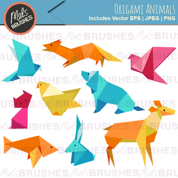 origami dog vector