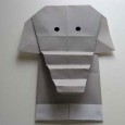 Origami elephant face