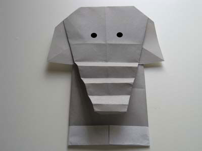 origami elephant face