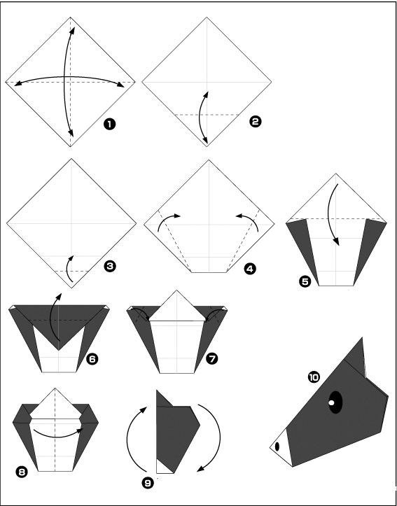 origami facile cheval