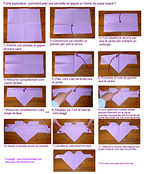 origami facile coeur ailé