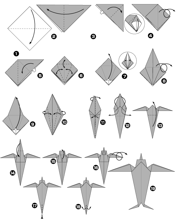 origami facile oiseau qui vole
