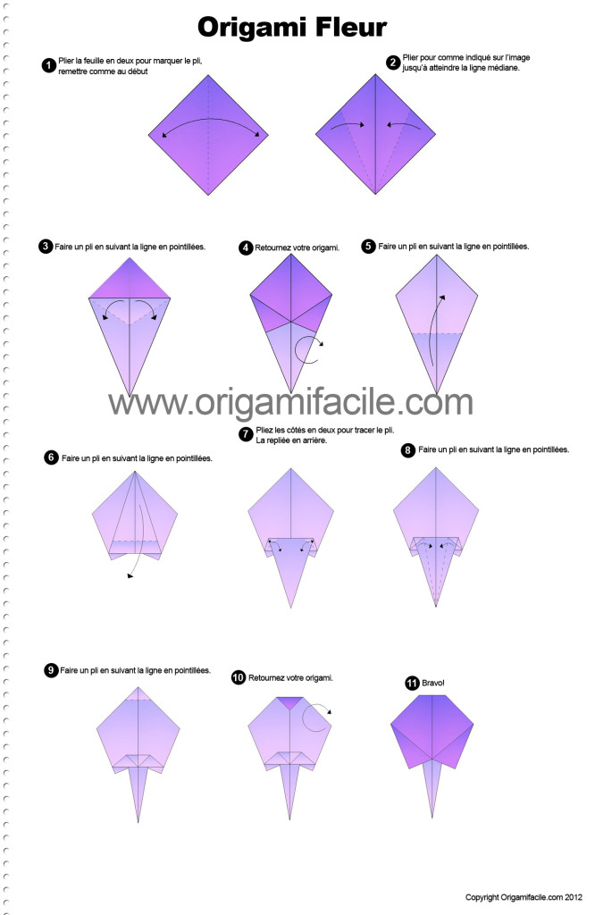origami facile tulipe