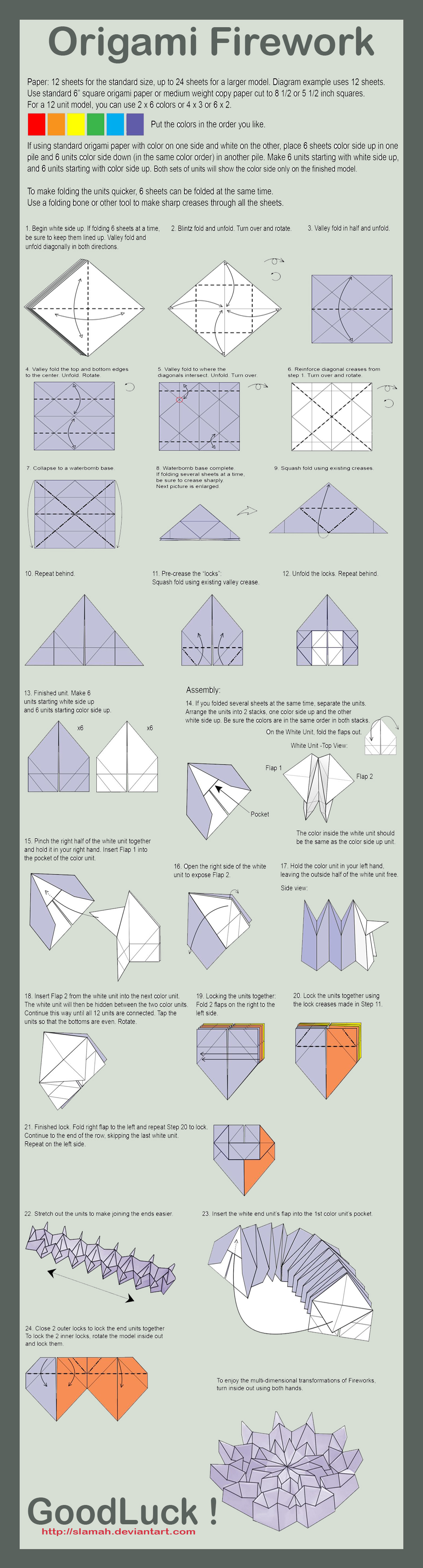 origami fireworks step by step instructions