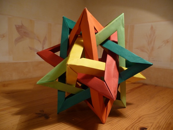 origami five intersecting tetrahedra