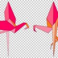 Origami flamingo tattoo