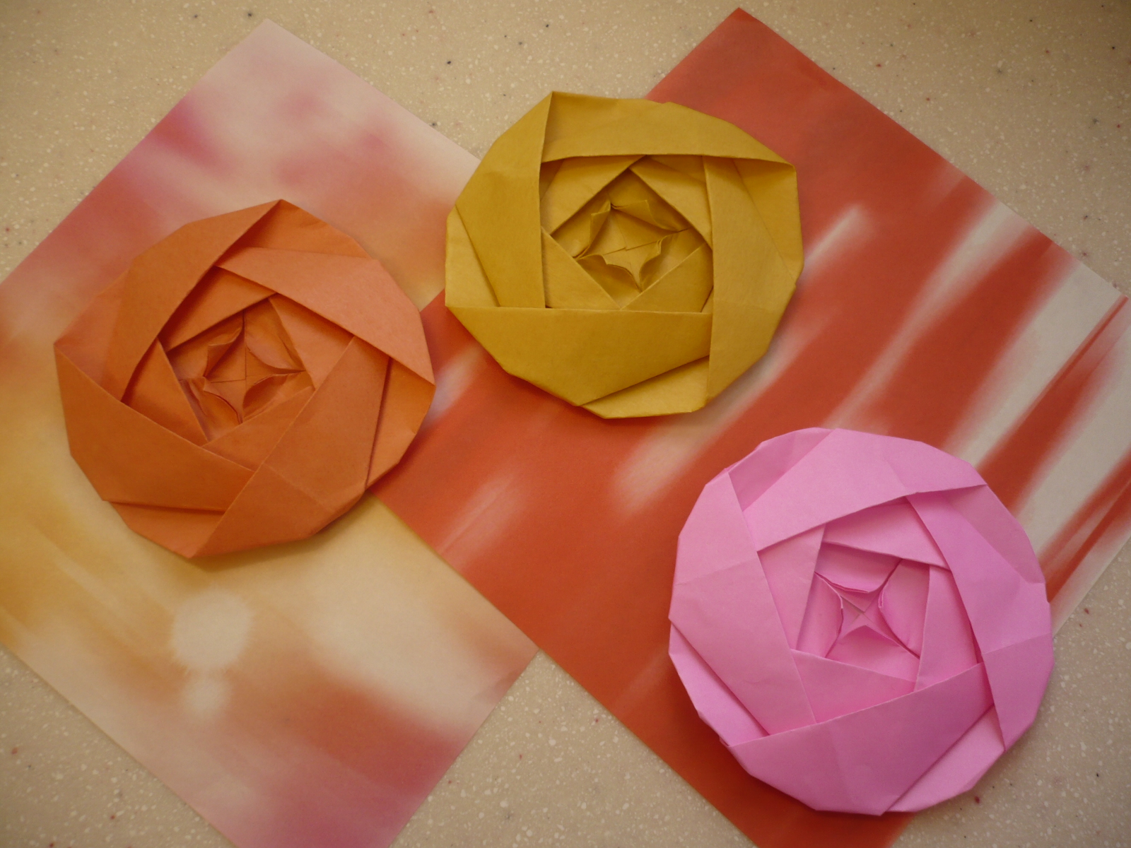 origami flat rose