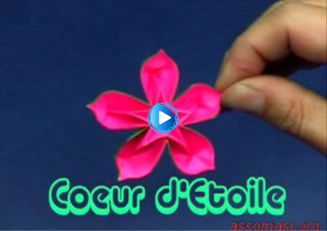 origami fleur coeur d'étoile