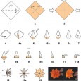 Origami flowers diagrams