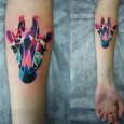 Origami giraffe tattoo