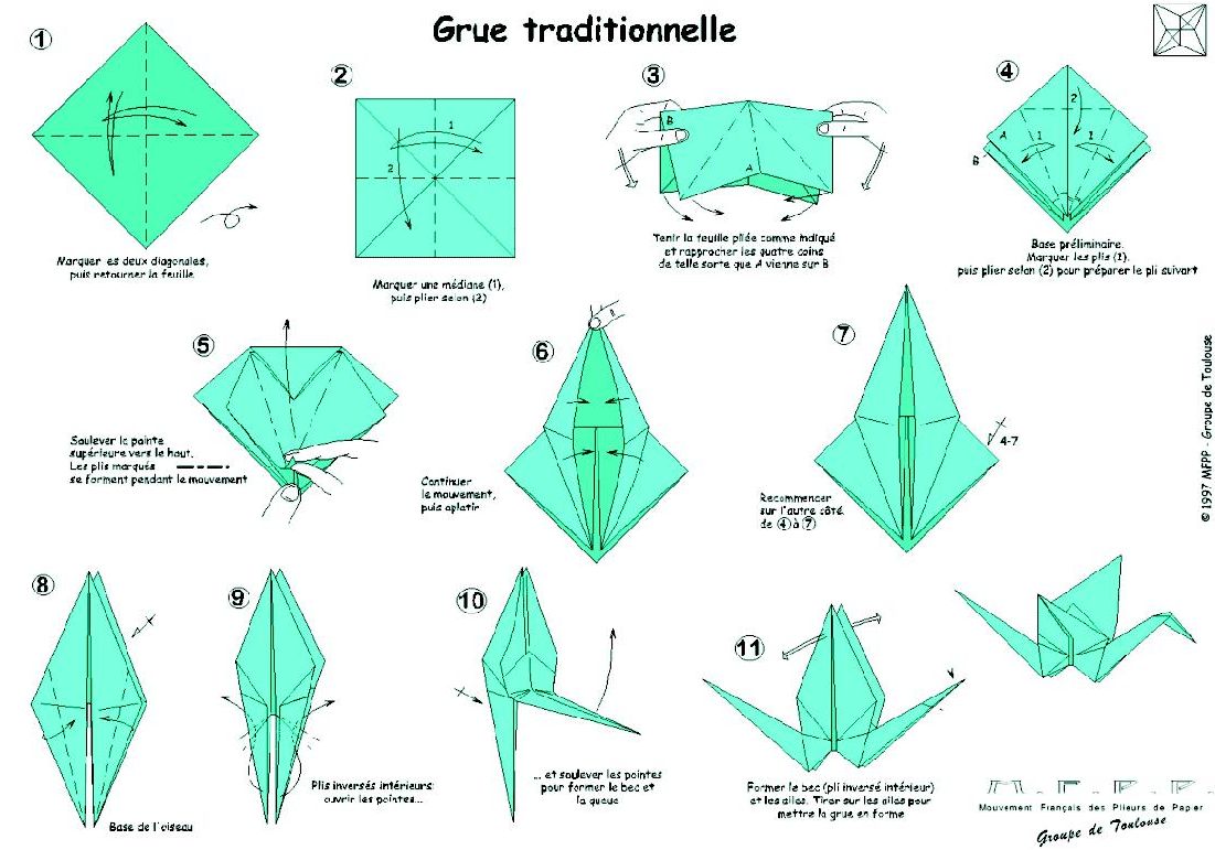 origami grue traditionnelle