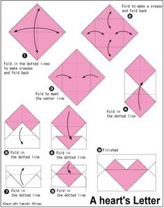 origami heart envelope instructions