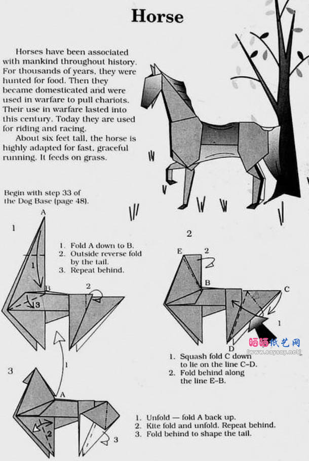 origami horse diagram