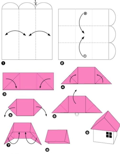 origami house instructions 3d