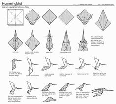 origami hummingbird diagram