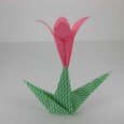 Origami lily with stem