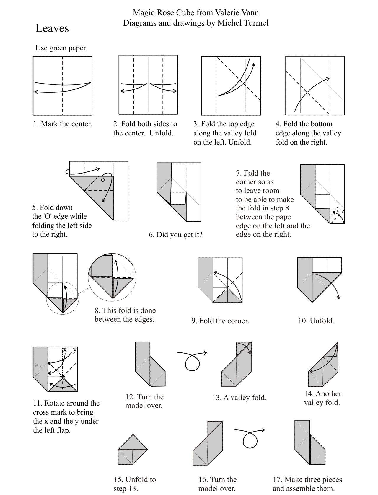 origami magic rose cube instructions