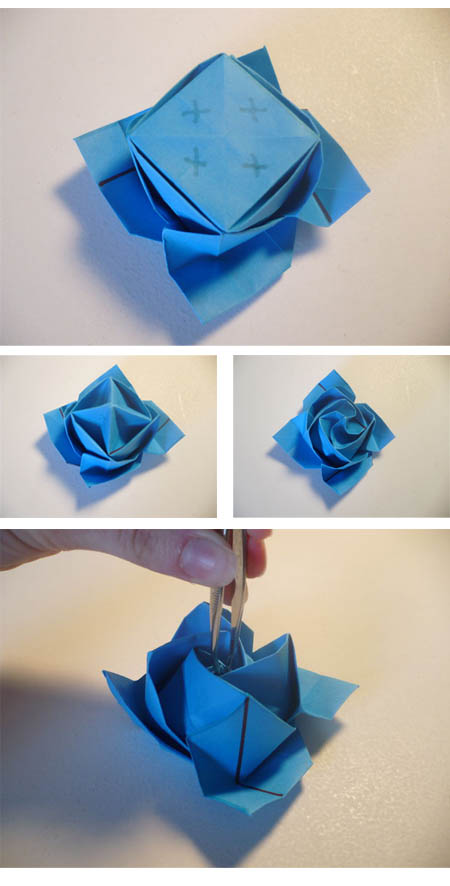 origami mawar 3d