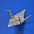 Origami money crane