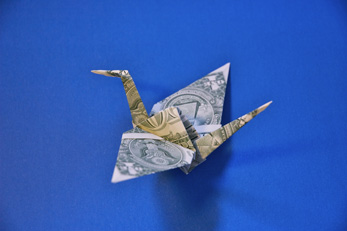 origami money crane