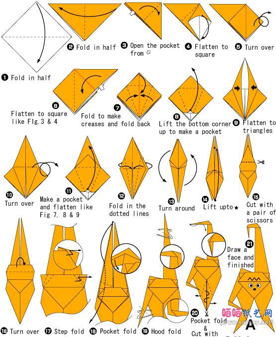 origami monkey instructions easy