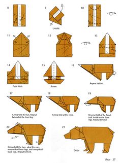 origami nounours