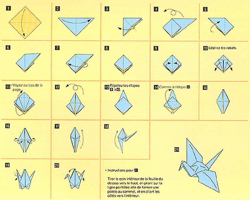 origami oiseau facile gratuit