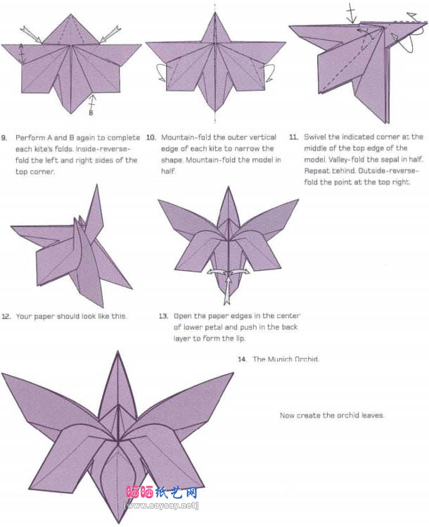 origami orchid diagram