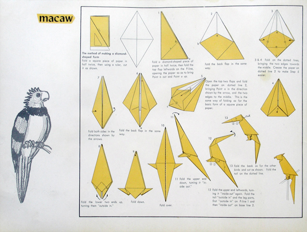 origami parrot diagram