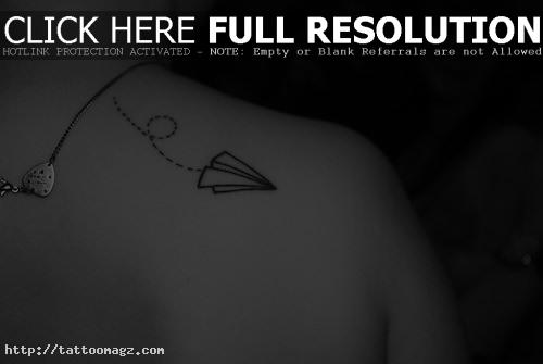 origami plane tattoo