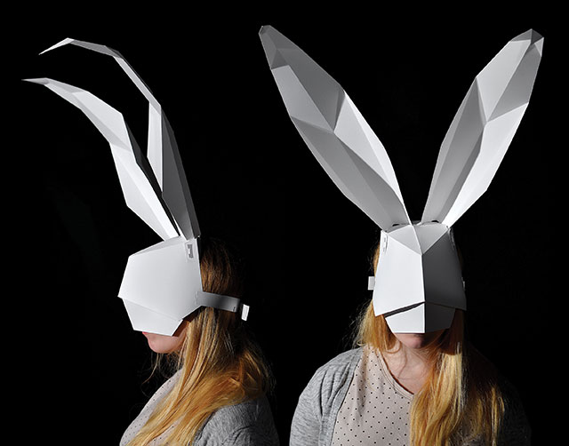 origami rabbit mask