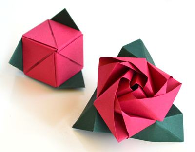 origami rose cube instructions