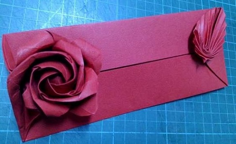 origami rose envelope