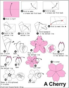 origami sakura flower instructions